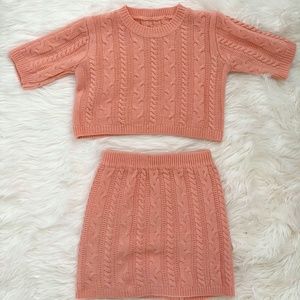 Casual Knit 2 Piece Skirt Set